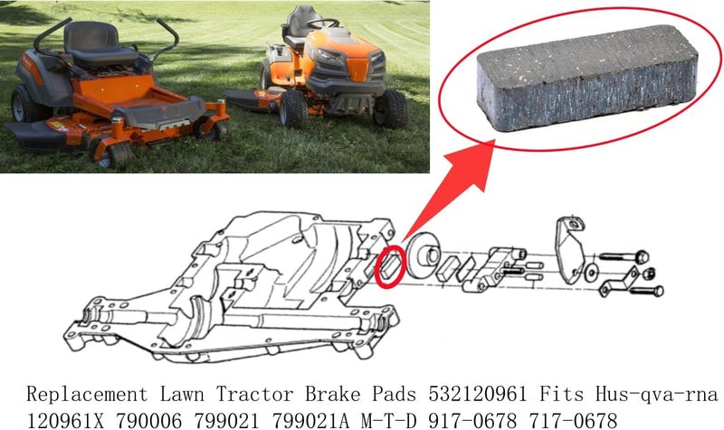 Sootim Replacement Lawn Mower Brake Pad Puck Friction 790006 790021 799021 799021A Compatible 600 Series transmissions 120961X 532120961 Brake Puck/Brake Pad for 717-0678 917-0678 Lawn Tractor(4 Pack) - Image 2